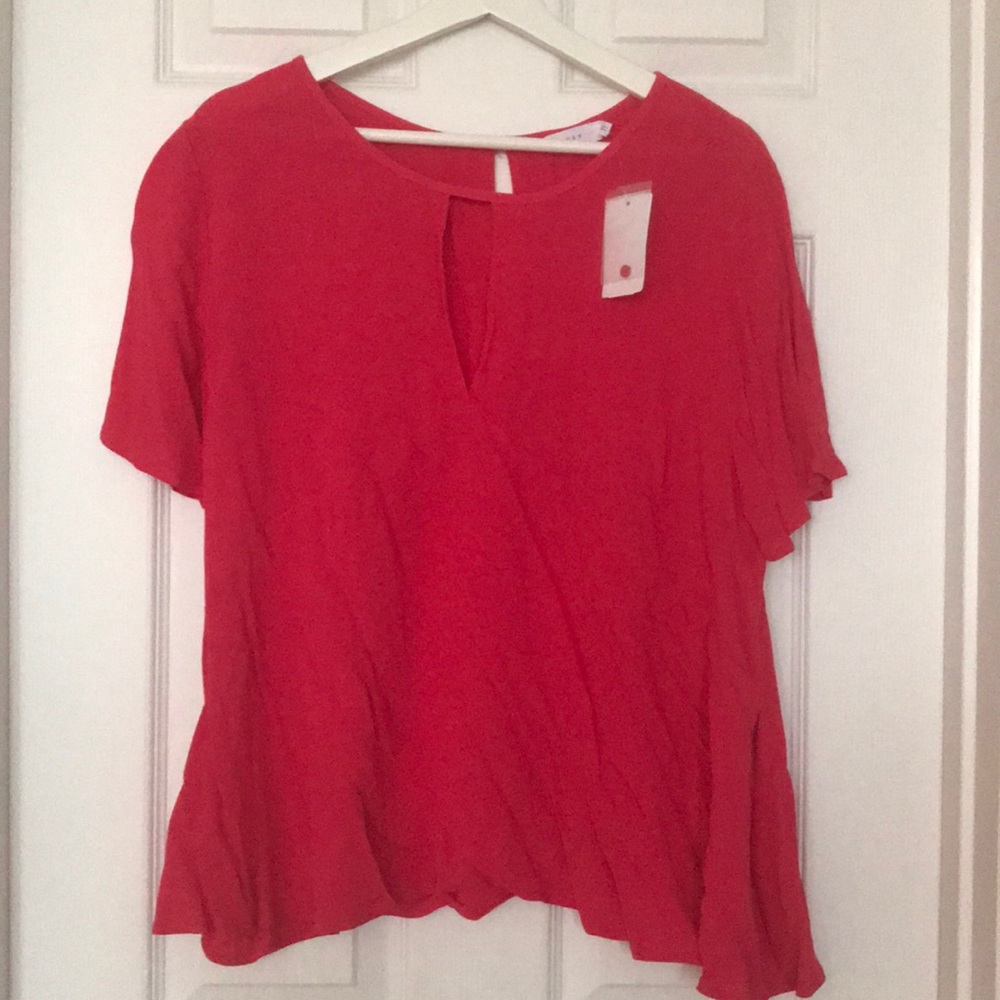 Pink Lush keyhole silky blouse XL